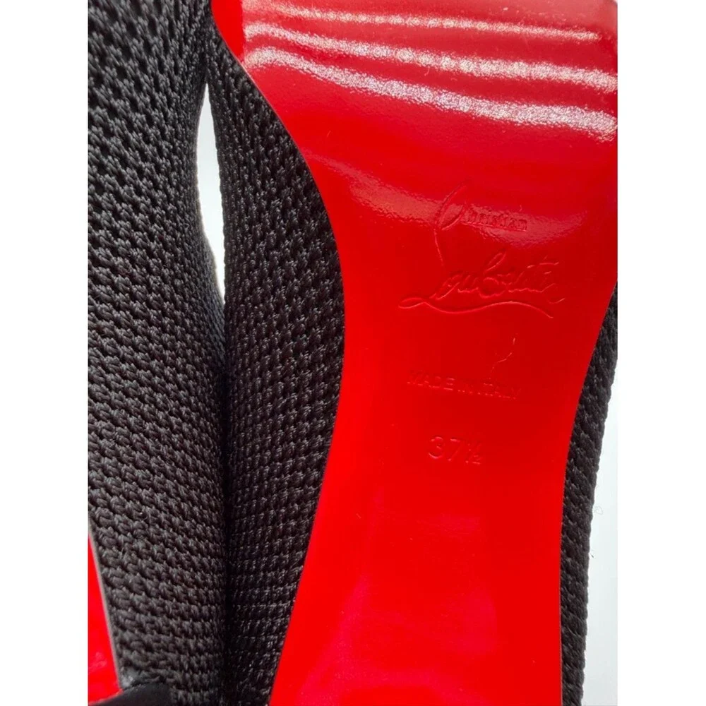 Christian Louboutin Beyonstage Botta 70mm Thightboots Mesh Leather Black EU 37.5